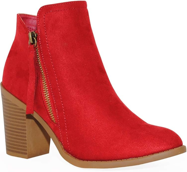 TRENDSUP Women's Fashion Side Zipper Booties | Amazon (US)