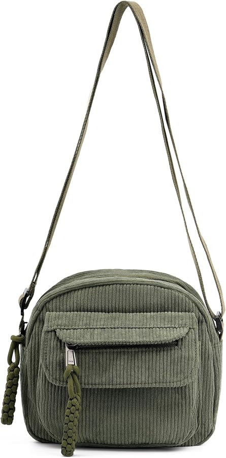 Small Cute Corduroy Crossbody Bag Mini Shoulder Bag Handbags Purse with Zipper Pocket | Amazon (US)