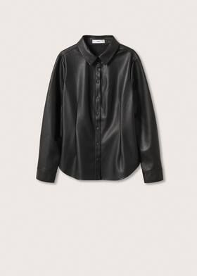 Faux-leather shirt | MANGO (US)