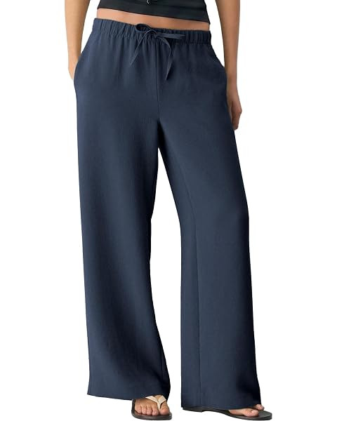 Womens Wide Leg Crepe Pants High Waisted Palazzo Pants Lounge Pants Dressy Trousers Work Business | Amazon (US)
