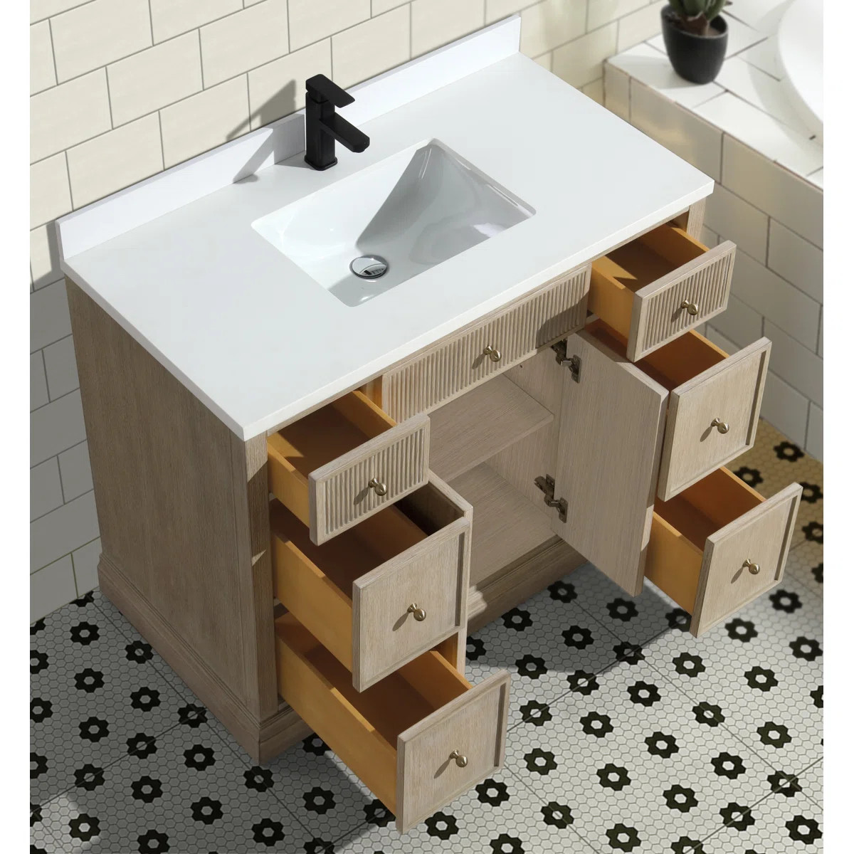 Redondo 42'' Single Bathroom Vanity With Engineered Stone Top | Wayfair North America