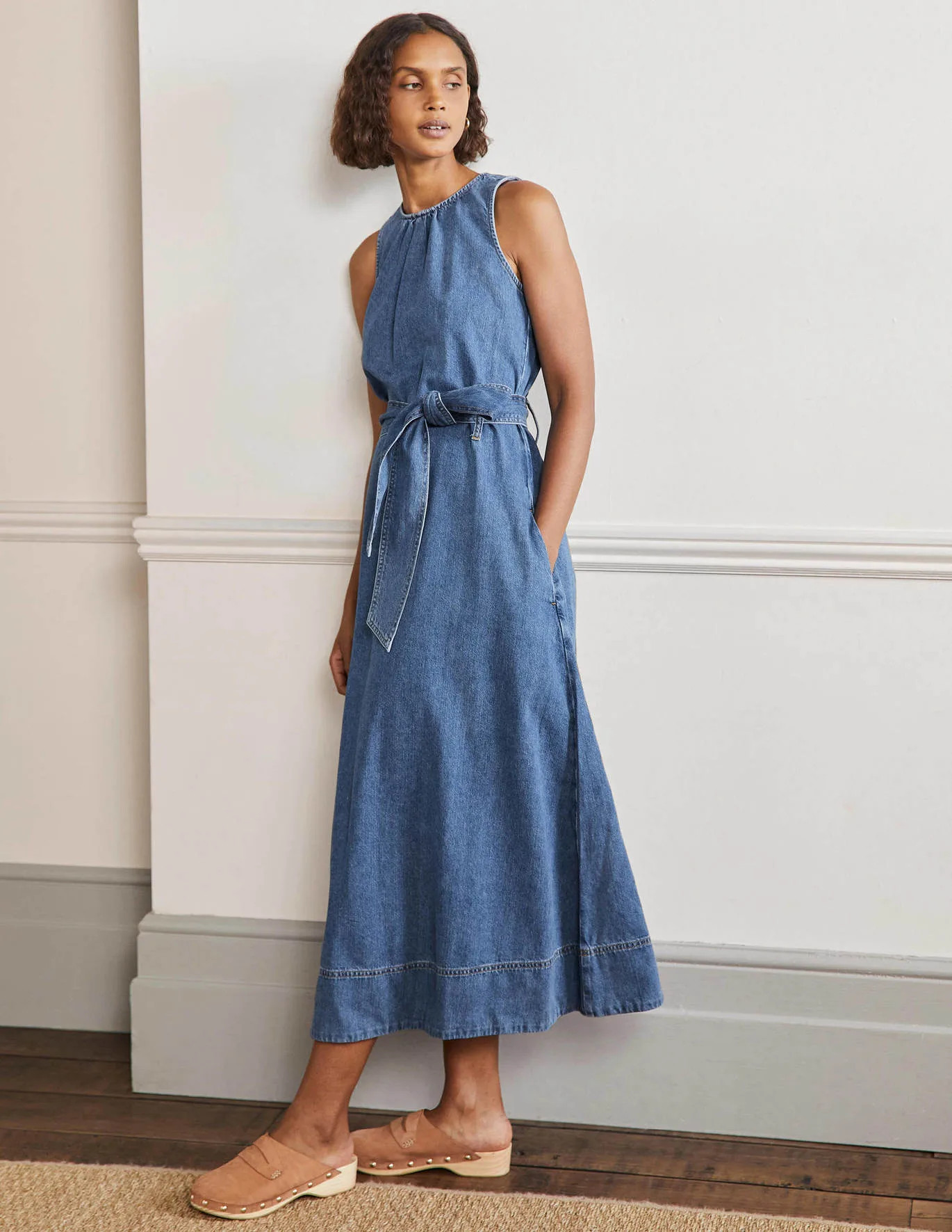 Sleeveless Belted Midi Dress | Boden (UK & IE)
