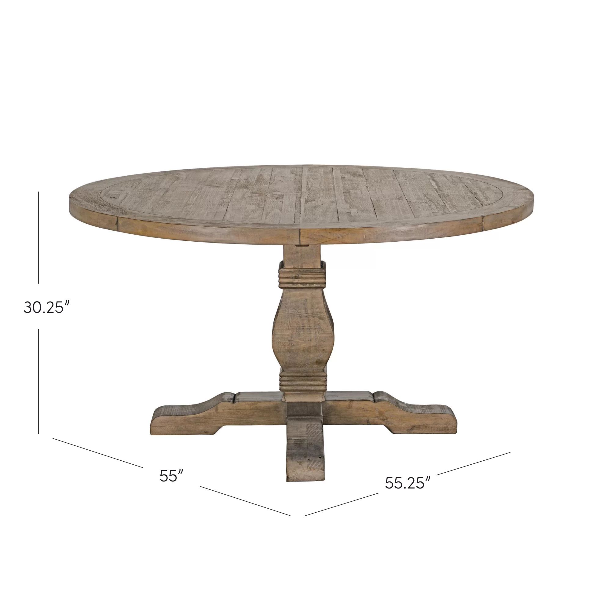 Medfield 55" Pine Solid Wood Pedestal Dining Table | Wayfair North America