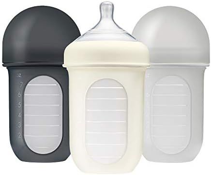 Boon, NURSH Reusable Silicone Pouch Bottle, Air-Free Feeding, 8 Ounce with Stage 2 Medium Flow Nippl | Amazon (US)