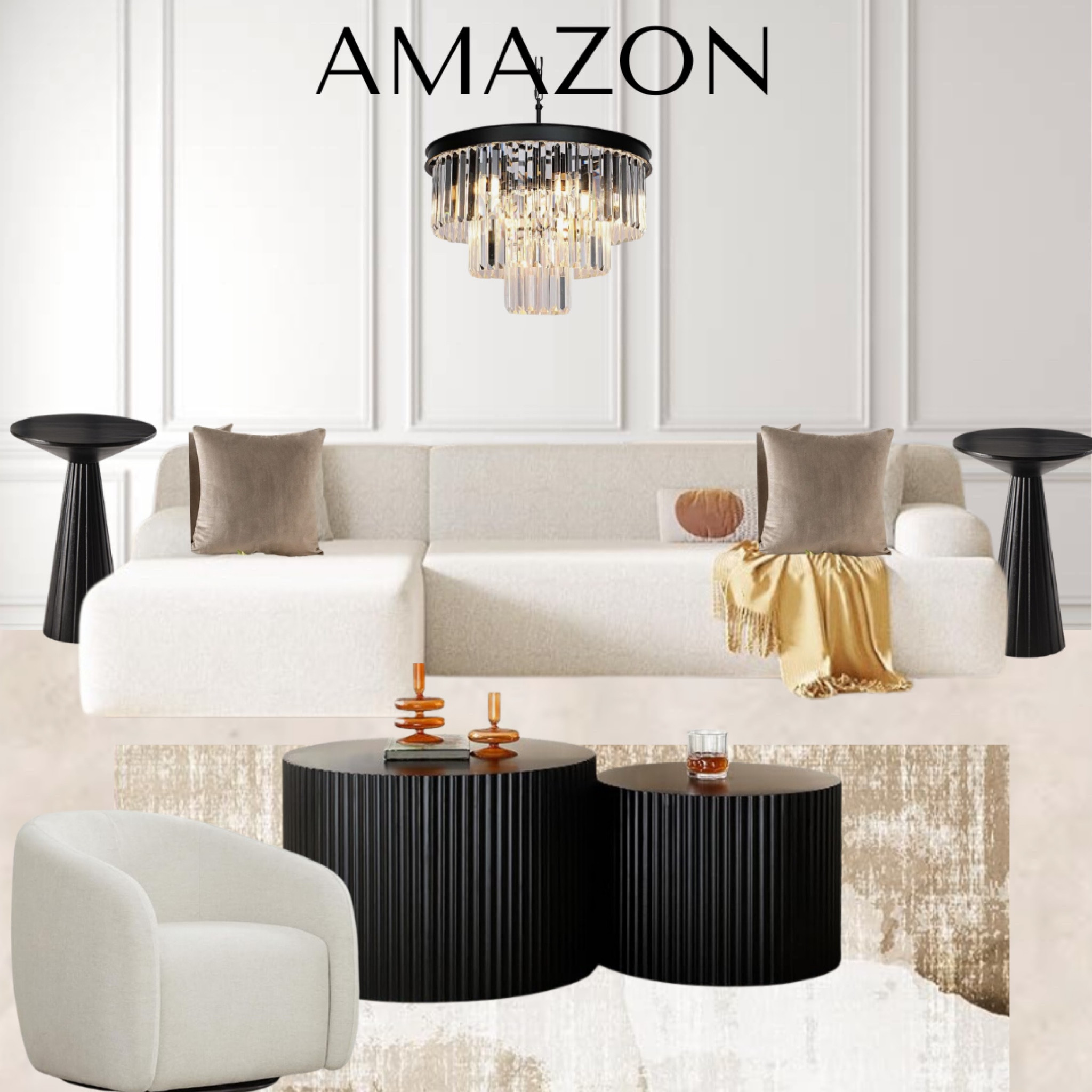 Living Room Inspo : Couch, side tables, coffee table, pillows, accent chair, rug

#LTKHome #LTKStyleTip