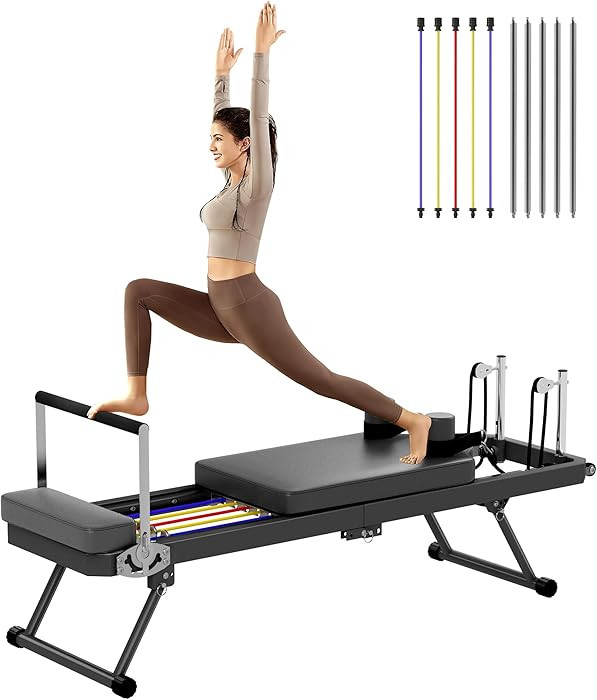 soges Foldable Pilates Reformer Machine for Home Gym, 78/87'' Pilates Equipment for Workouts Pila... | Amazon (CA)