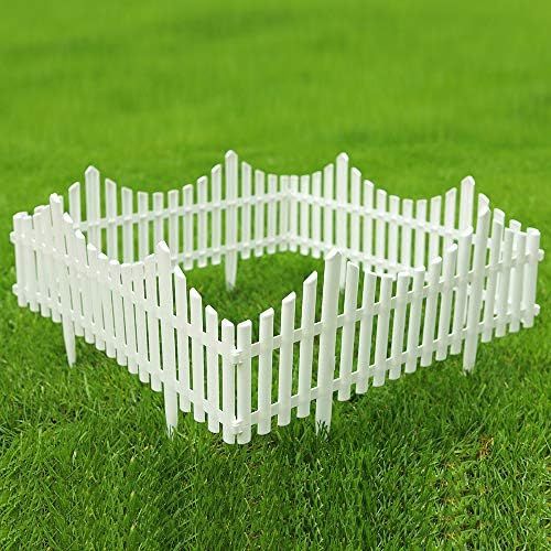 Sungmor Plastic White Edgings Garden Picket Fence - Grass Lawn Flowerbeds Plant Borders - Decorat... | Amazon (US)