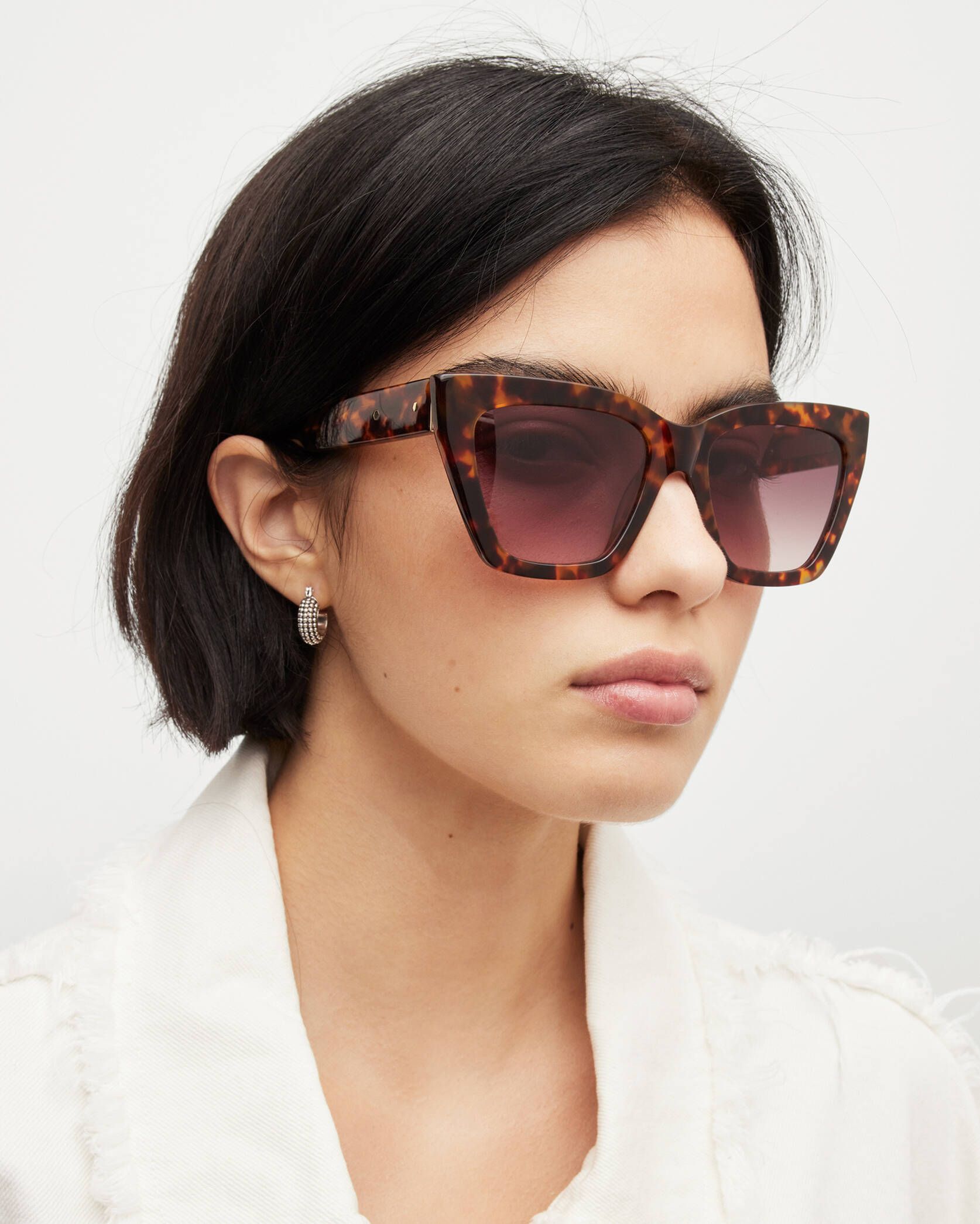 Minerva Square Cat Eye Sunglasses CLASSIC TORT | ALLSAINTS US | AllSaints US
