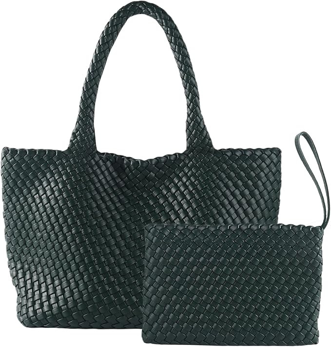 SporGenius Woven Tote Bag for Women Large Handwoven Totes with Handmde Purse | Amazon (US)