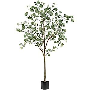 DIIGER Artificial Tree Plant Eucalyptus Tree 6FT Tall, Modern Large Fake Plant Decor in Pot for Indo | Amazon (US)