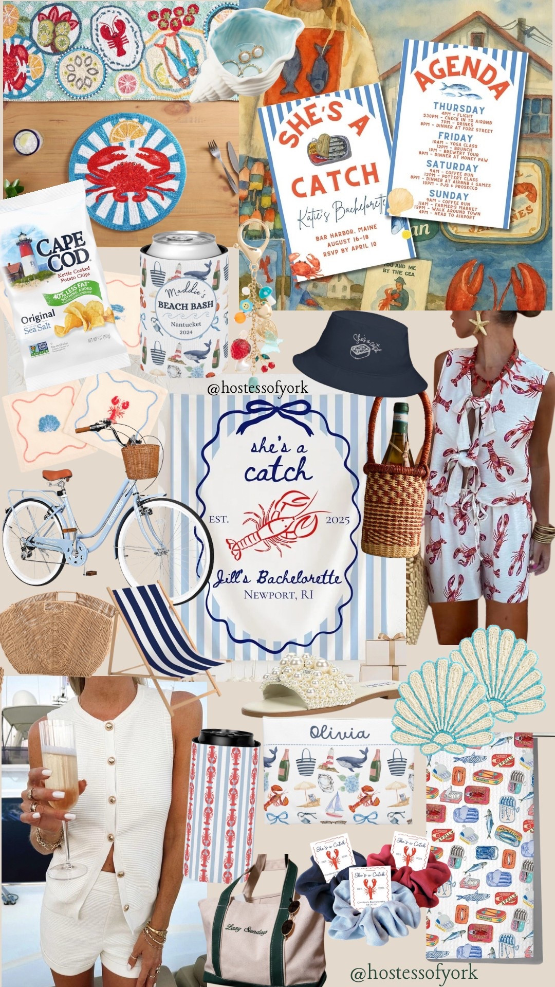 She’s a Catch bachelorette theme! Perfect for Cape Cod and the northeast! 🦀🐚
#crawfish #bikes #summer #vacation #trips #bachelorette #party #themes #unique #lighthouse #maine #Massachusetts #shells #bride #bridal #catch  

#LTKWedding #LTKSummerEdit #LTKSeasonal