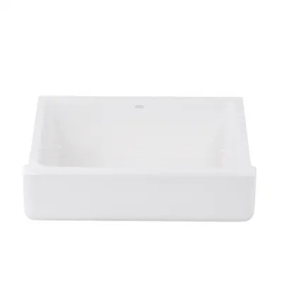Whitehaven Farmhouse Self-Trimming Apron Front Cast Iron 33 in. Single Bowl Kitchen Sink in White | The Home Depot