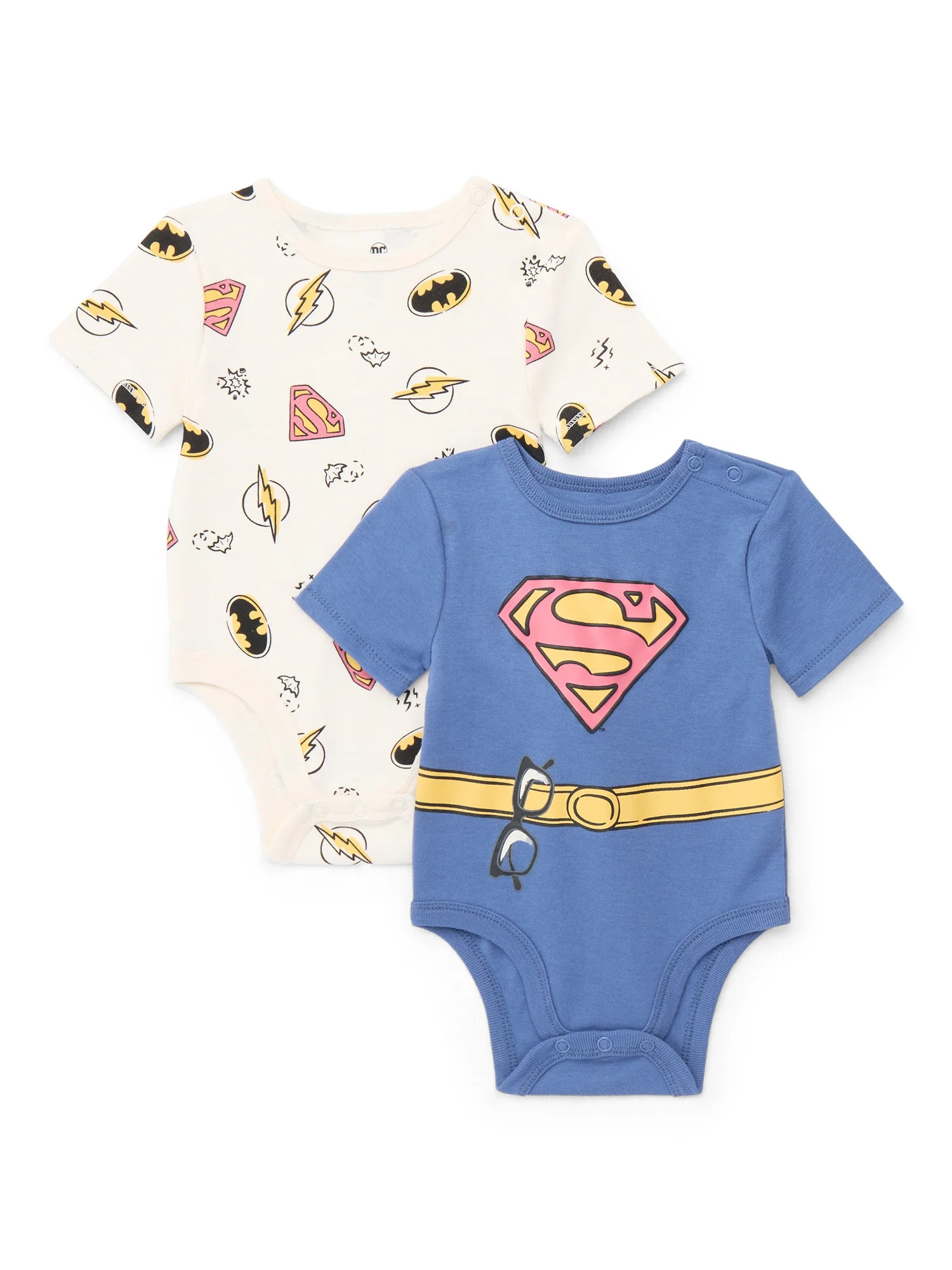 Superman Baby Boys or Girls Print Bodysuit, 2-Pack, Sizes 0/3M-24M | Walmart (US)