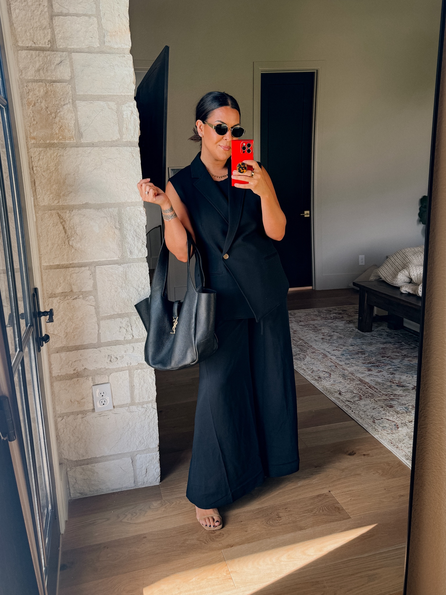 All black chic work outfit. Corporate summer outfit 
Vest: XL (BWCXSPANX)
Goucho Pants: XL


#LTKMidsize #LTKWorkwear #LTKStyleTip