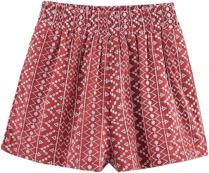 Moroccan Retro Embroidered Bermuda Shorts Women's French Holiday Loose Cotton Summer Shorts Ladie... | Amazon (US)