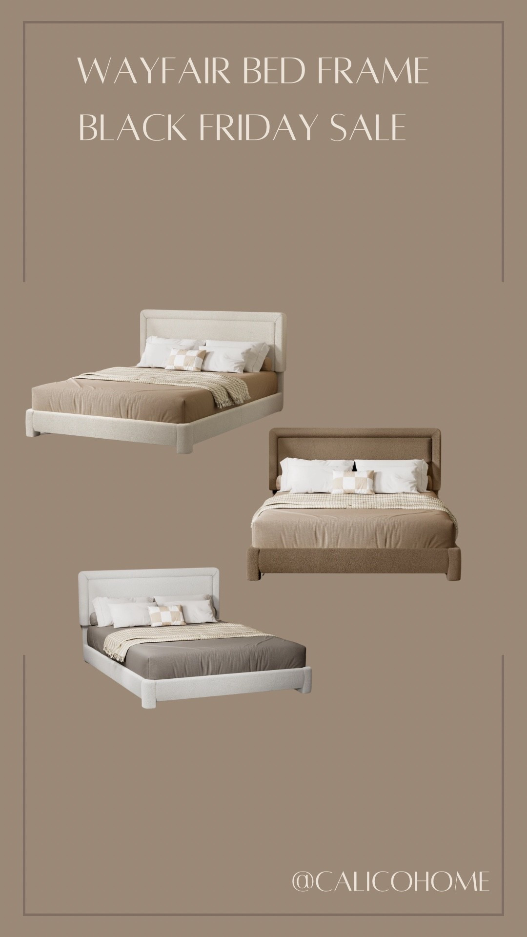 Wayfair Black Friday bed frame on sale! 

Boucle Bed frame | wayfair finds | wayfair on sale | beige bedframe | brown Boucle bed 

#LTKSaleAlert #LTKCyberWeek #LTKHome