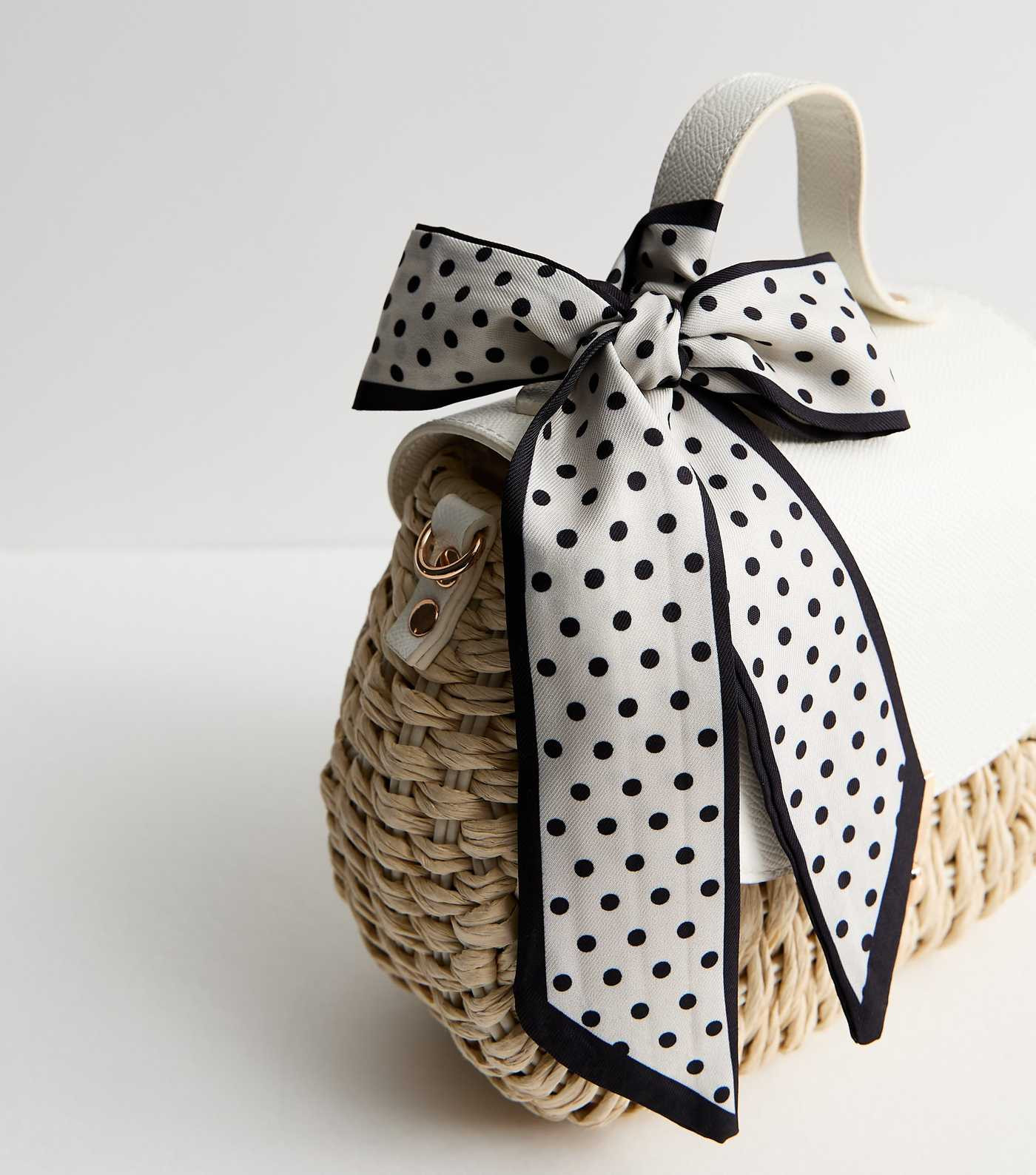 Stone Woven Wicker Crossbody Bag with Scarf | New Look | New Look (UK)