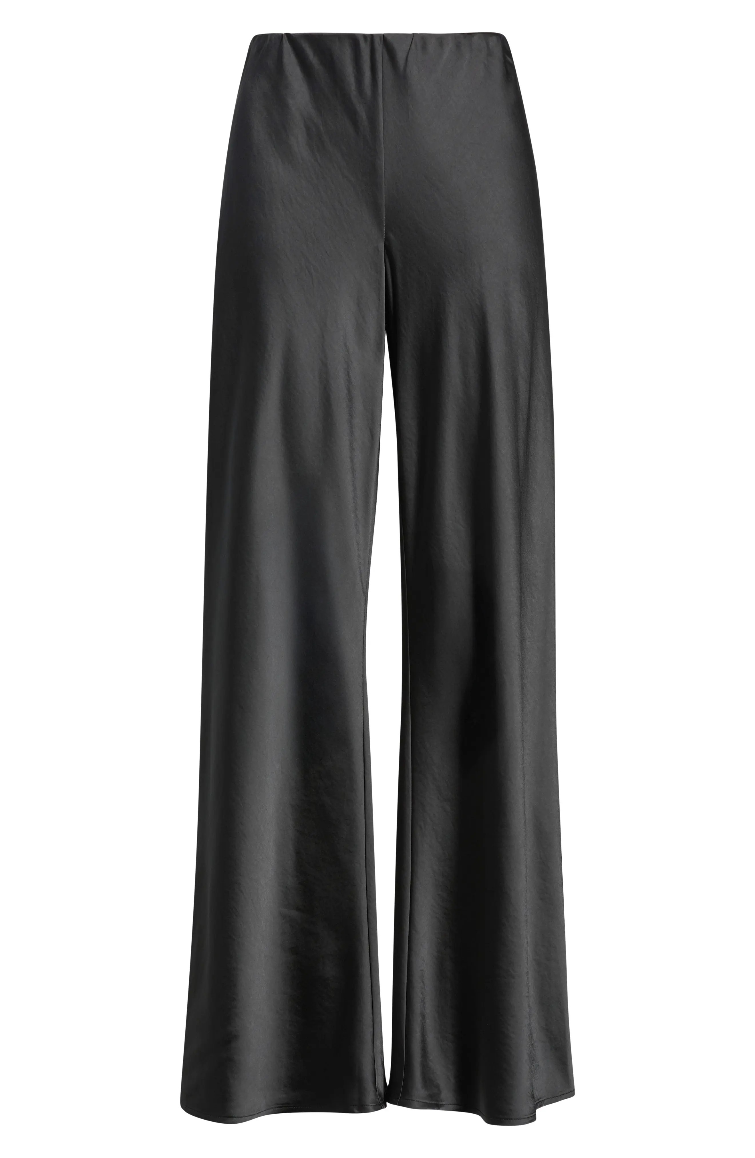 Open Edit Satin Wide Leg Pull On Pants (Women) | Nordstrom | Nordstrom