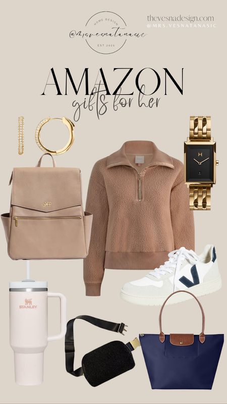AMAZON gifts for her ✨ for the fashion lover, style obsessed, classic inspired. Veja sneakers, Stanley cup, longchamp tote, varley pullover, lululemon belt bag, freshly picked bag, and more.

#amazonfashion 
#amazongiftguide
#amazon
#giftguide
#vejasneakers
#lululemon
#veja
#stanleycup
#earrings
#watch
#lululemonbeltbag
#amazonfinds


#LTKFind #LTKHoliday #LTKGiftGuide