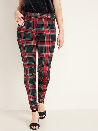 Mid-Rise Pixie Full-Length Plaid Pants for Women | Old Navy (US)