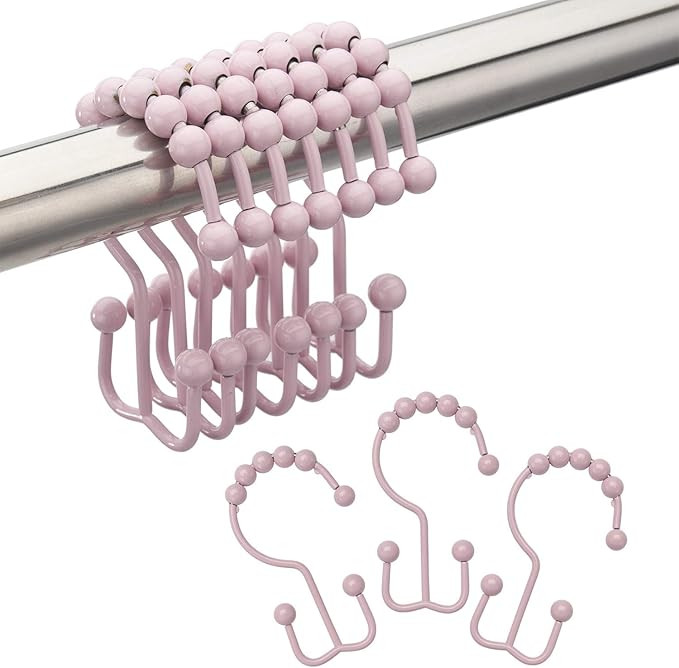 Amazer Shower Curtain Hooks Rings, Stainless Steel Shower Curtain Rings Metal Double Glide Shower... | Amazon (US)