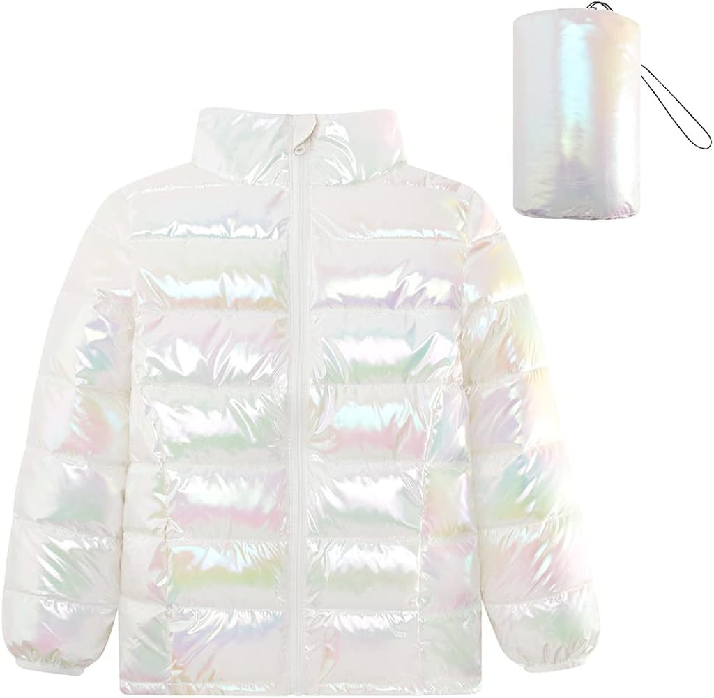 Lovekider Hooded Puffer Jacket for Girls Boys Packable Down-Alternative Warm Coat Shiny Outerwear... | Amazon (US)