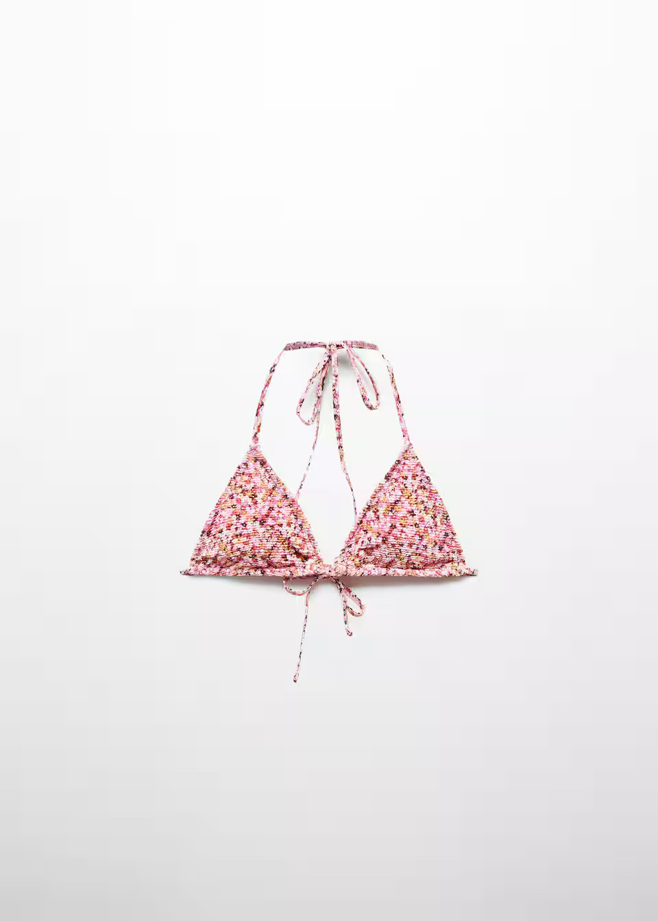 Floral triangular bikini top -  Women | Mango United Kingdom | MANGO (UK)