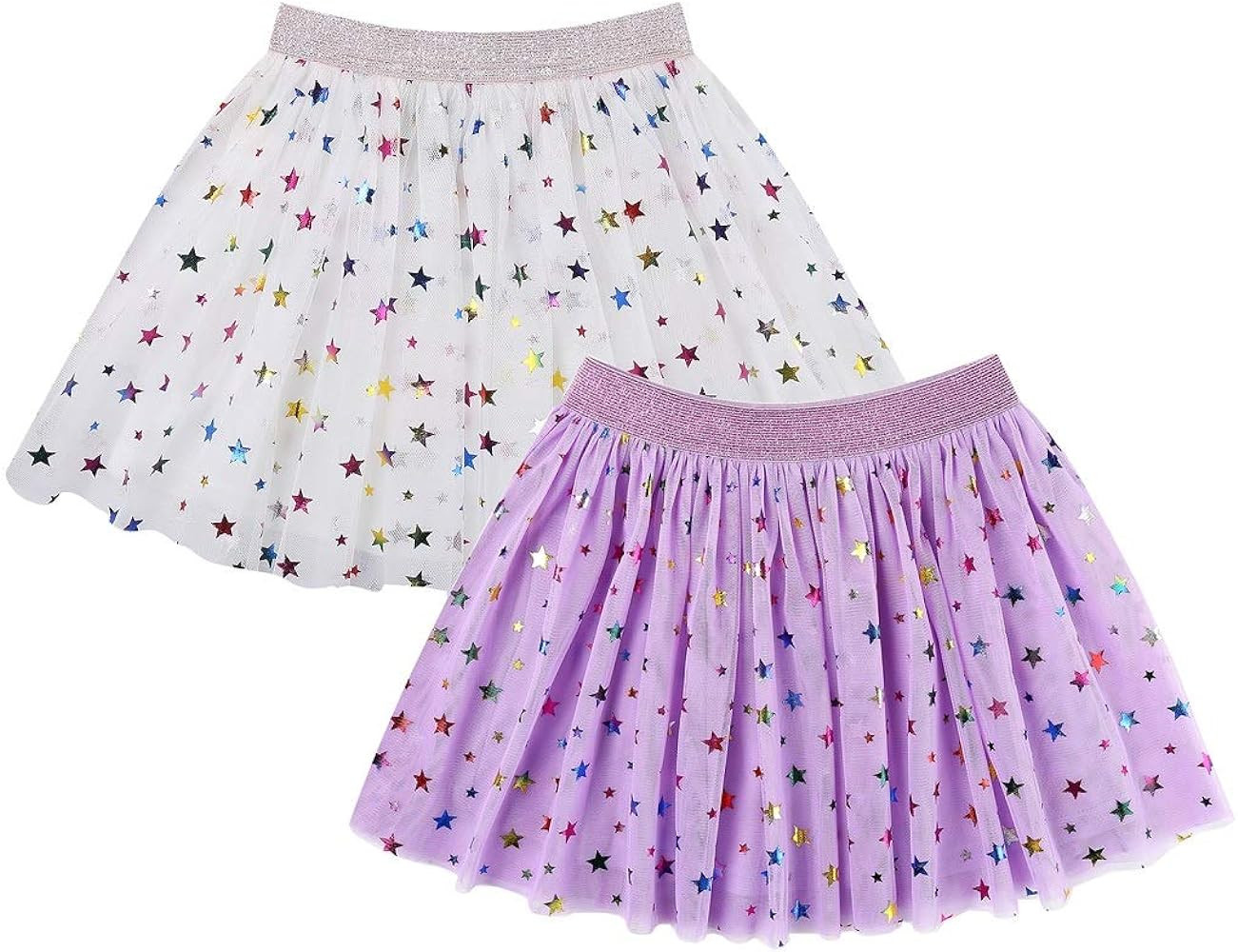 DANI CHINS Girl's Layered Tutu Skirt Tulle Princess Sparkle Skirt | Amazon (US)