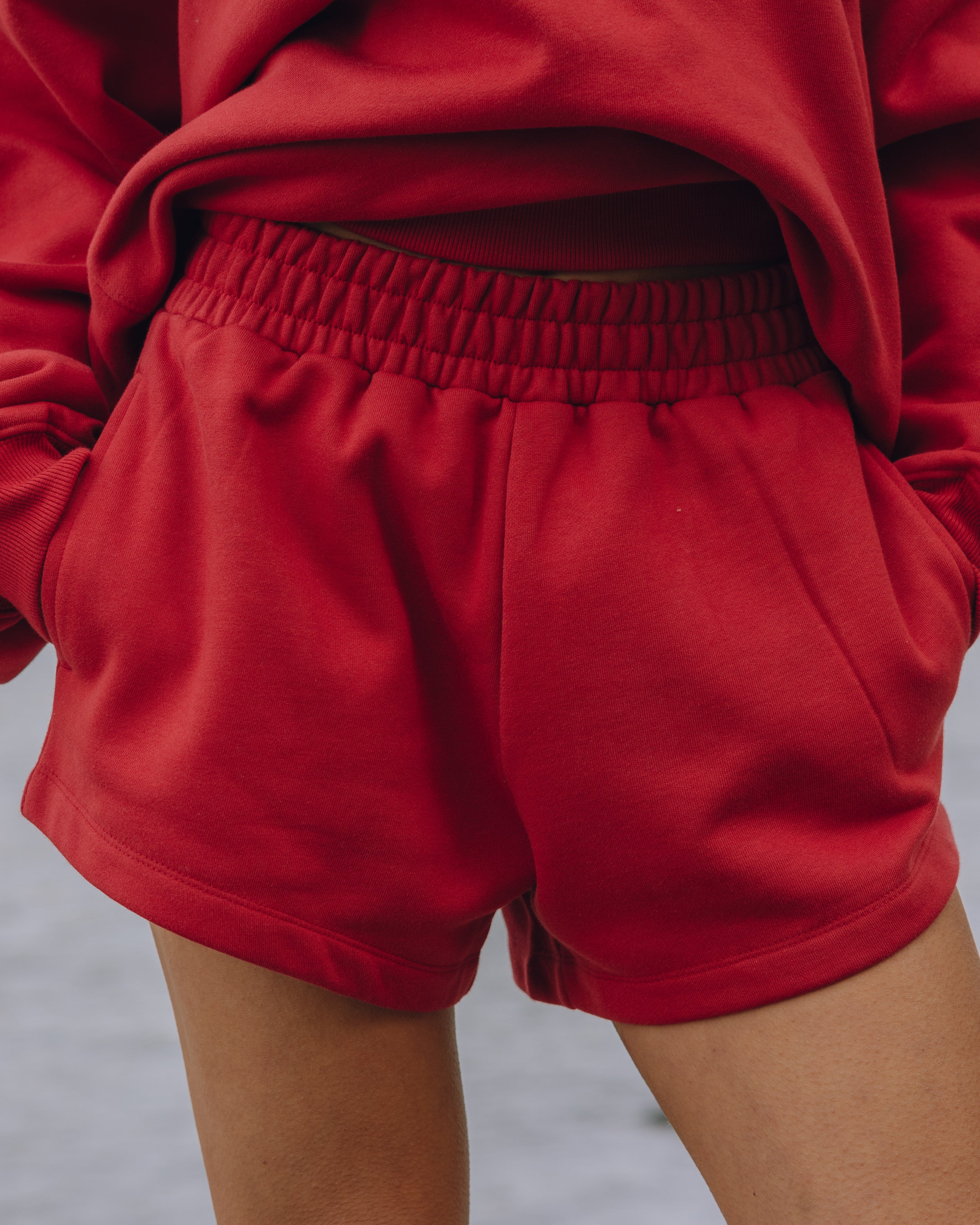 Fleece Super Shorts - Vintage Red | Daily Drills LLC