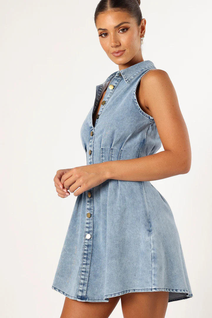 Leona Mini Dress - Denim | Petal & Pup (US)