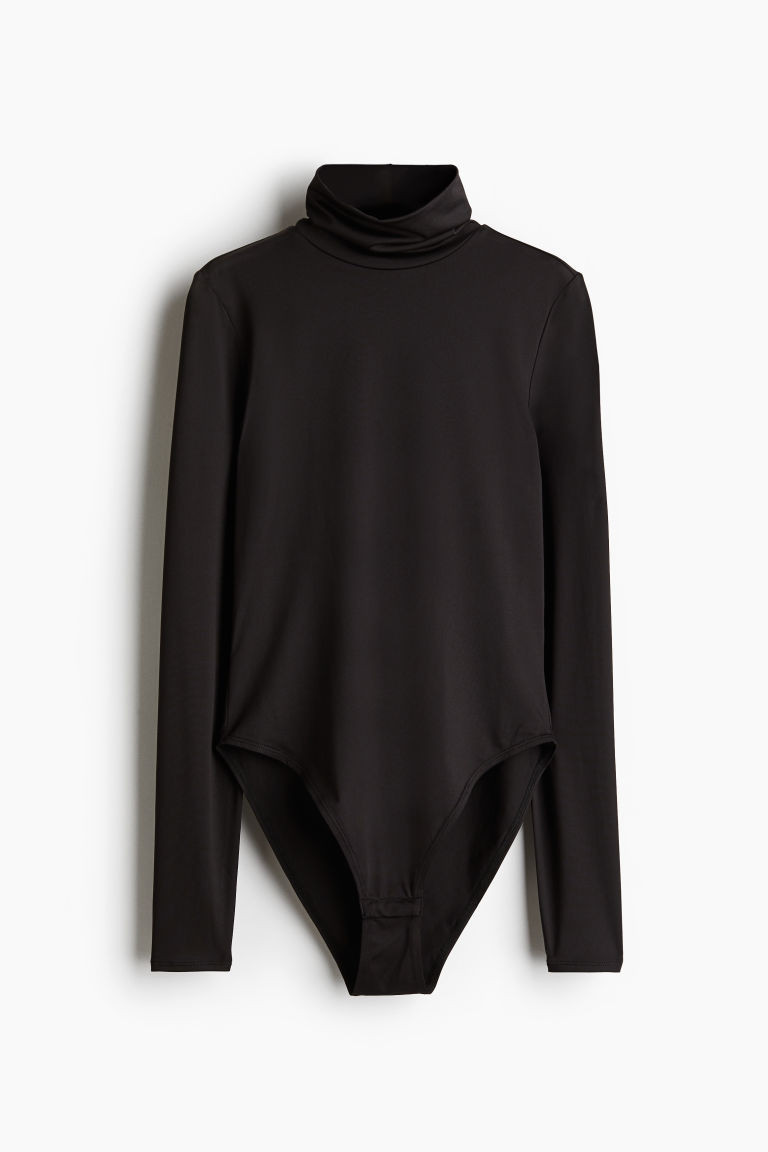 H & M - Turtleneck Bodysuit - Black | H&M (US + CA)