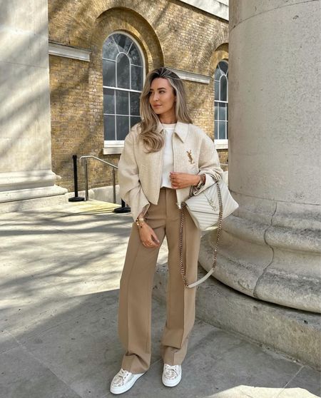 Neutral Spring Tan White Outfit 🤍 White tweed jacket, Cos white tee, Tailored beige tan trousers, YSL Saint Laurent white bag

#LTKitbag #LTKstyletip #LTKSeasonal