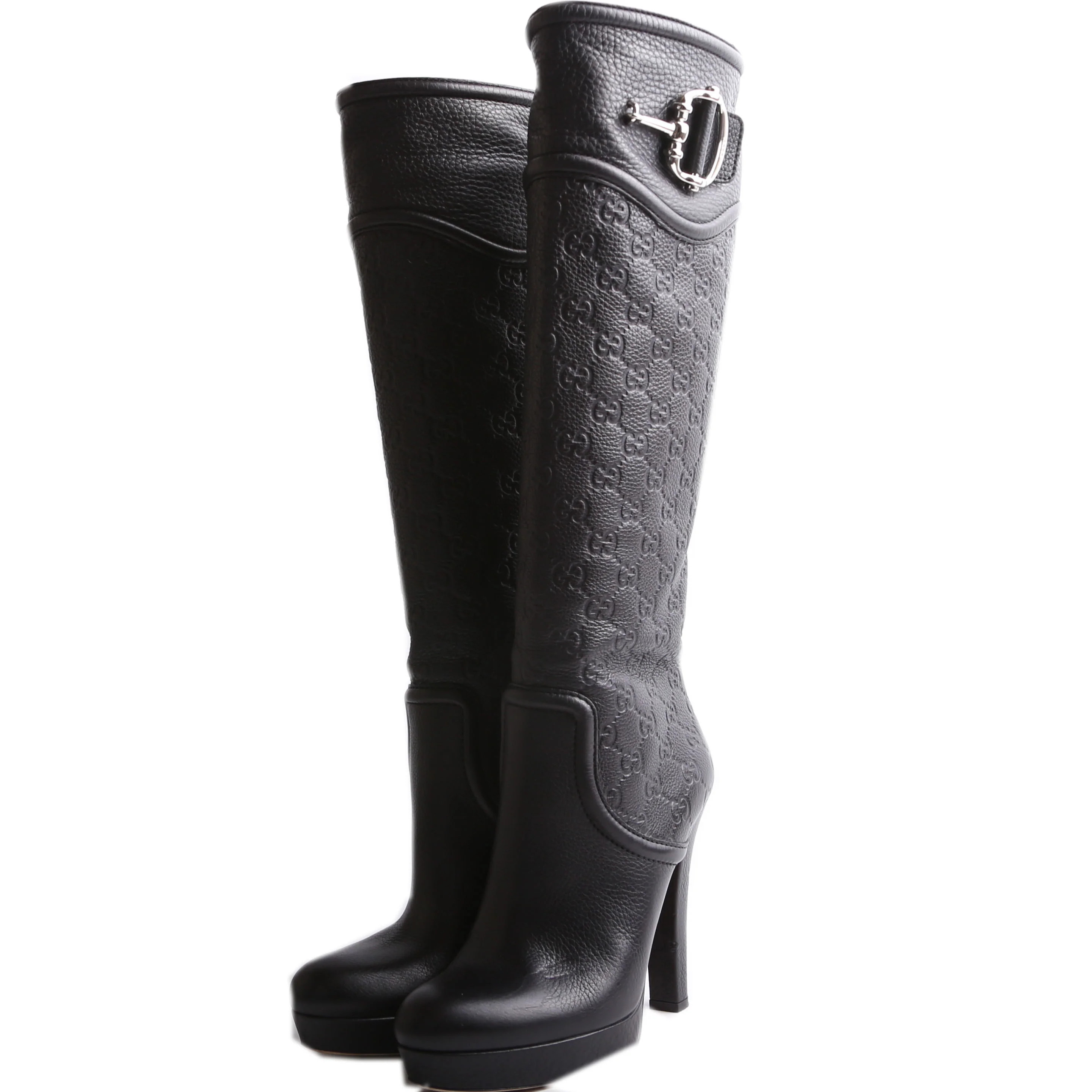 GG Leather Horsebit Over Knee Boots Size 39 | Keeks Designer Handbags