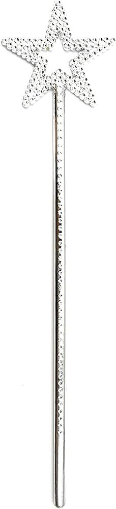 UOUYOO Silver 13 Inches Star Wand Angel Wand Sticks Princess Wand Fairy Wand Plating Wand Silver ... | Amazon (US)