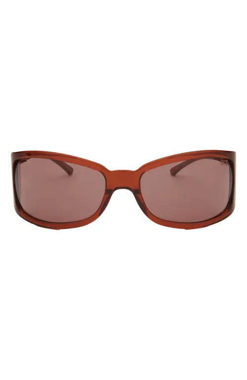 DEZI Slim Thique Wrap Sunglasses in Transparent Cognac /Cognac at Nordstrom | Nordstrom