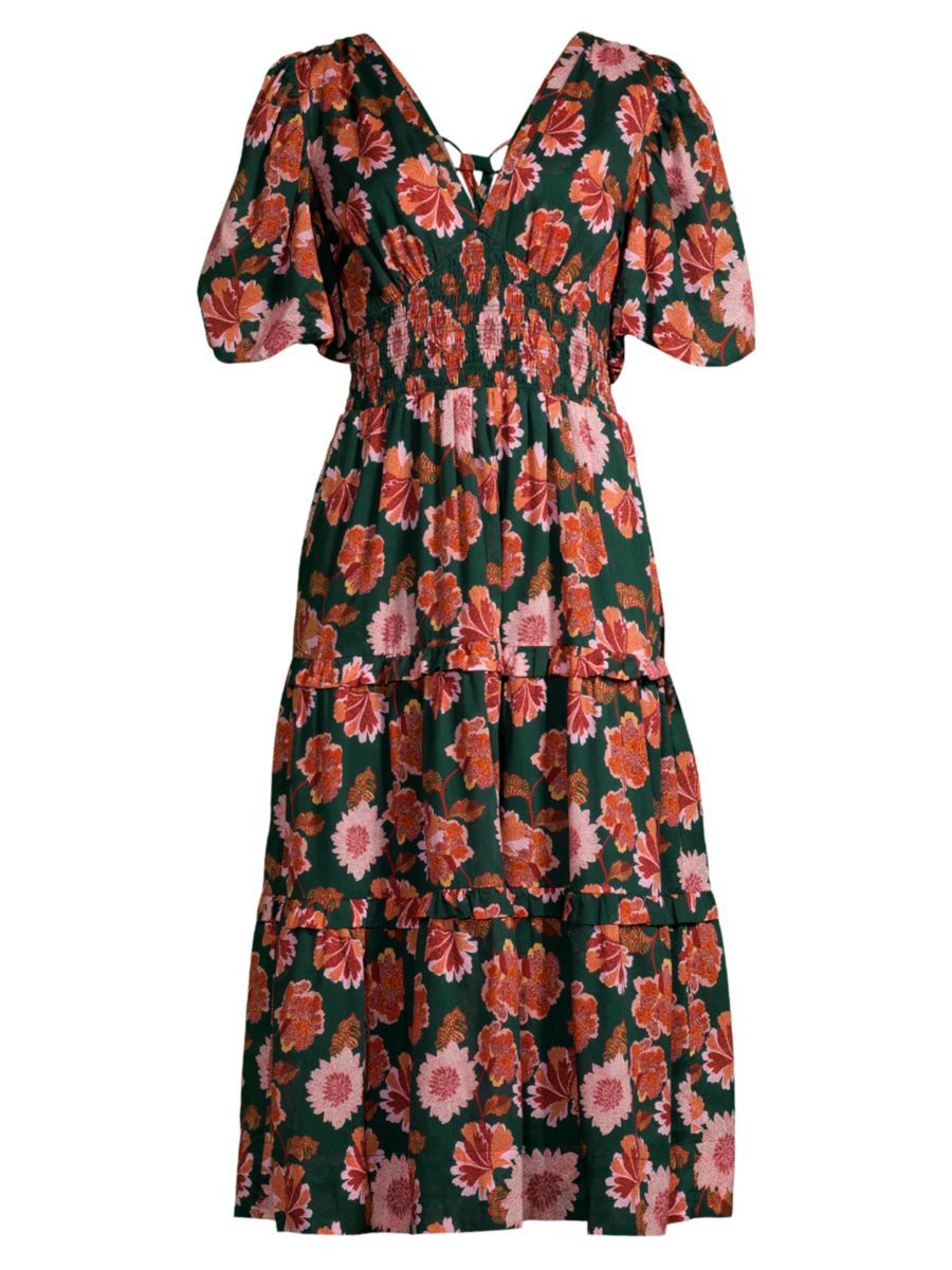 Nellie Cotton Floral Midi-Dress | Saks Fifth Avenue