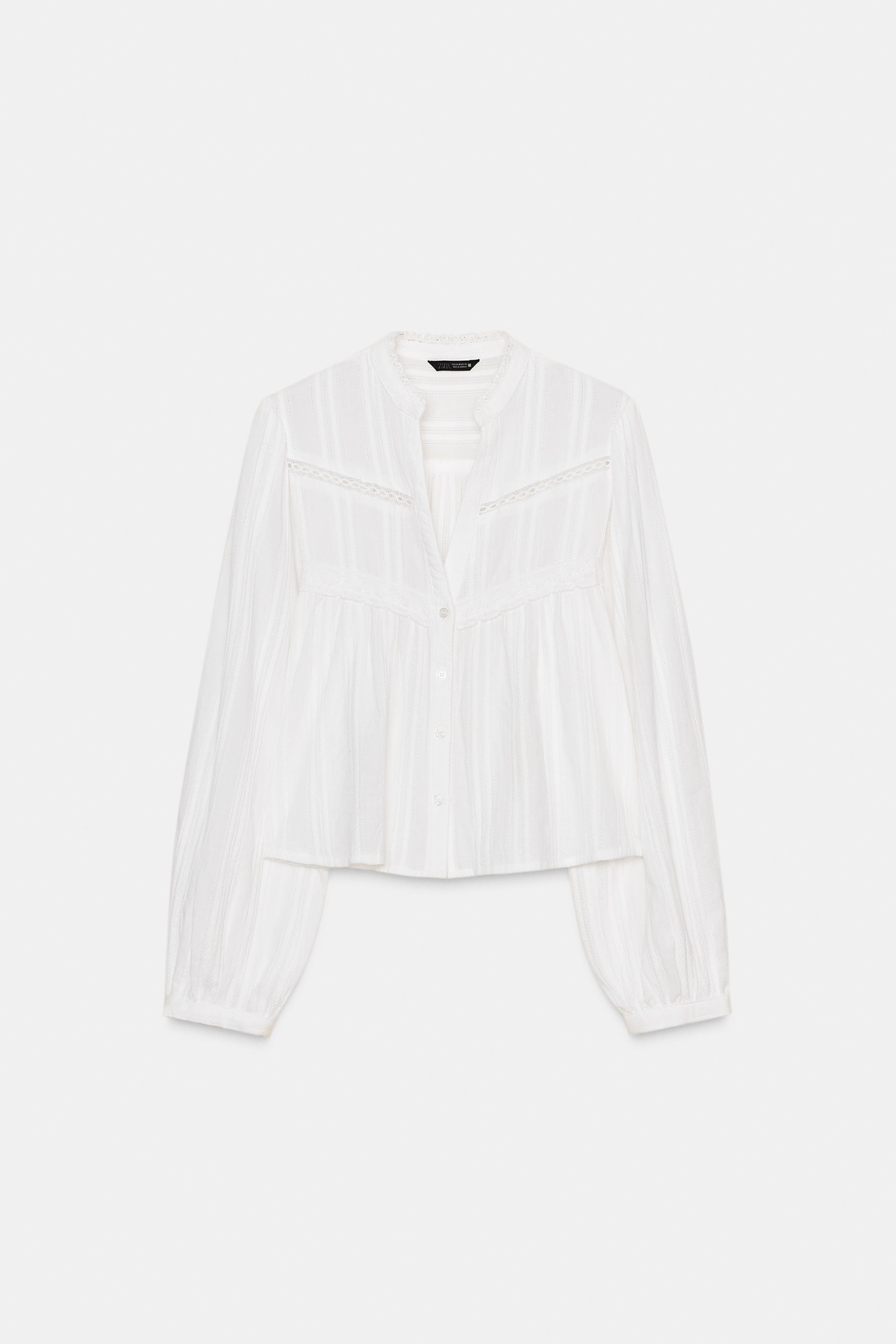 LACE TRIM SHIRT | Zara US