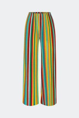 Nella Crepe Wide Leg Pant In Vibrant Multi Stripe | Simon Miller