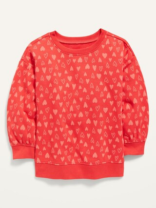 Printed Drop-Shoulder Pullover Sweatshirt for Toddler Girls | Old Navy (US)