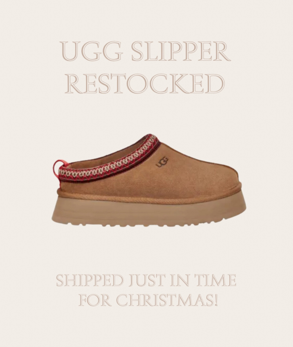 Christmas gift
Ugg platform slipper restocked 
Slippers


#LTKHoliday #LTKshoecrush #LTKGiftGuide