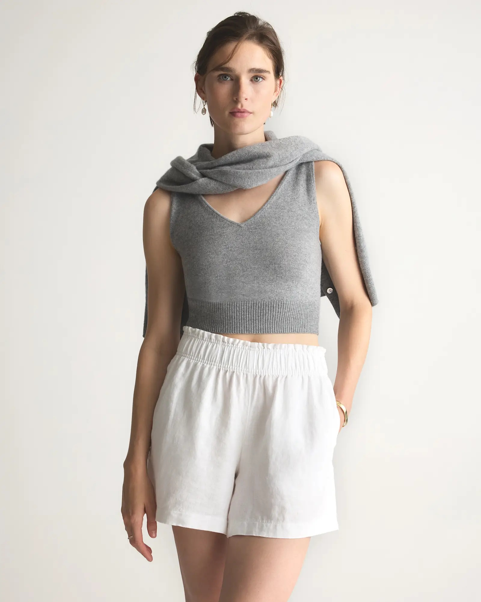 100% European Linen High Waisted Shorts | Quince
