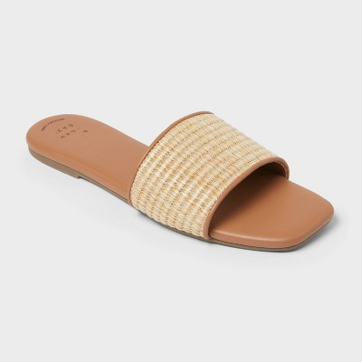 Women’s Maren Sandals with Memory Foam Insole - A New Day™ Natural 7.5 | Target
