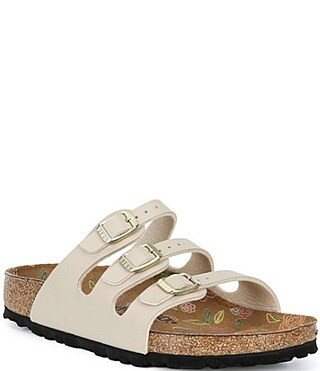 Birkenstock Women's Florida Triple Strap Printed Footbed Slide Sandals - 9 | Dillard's