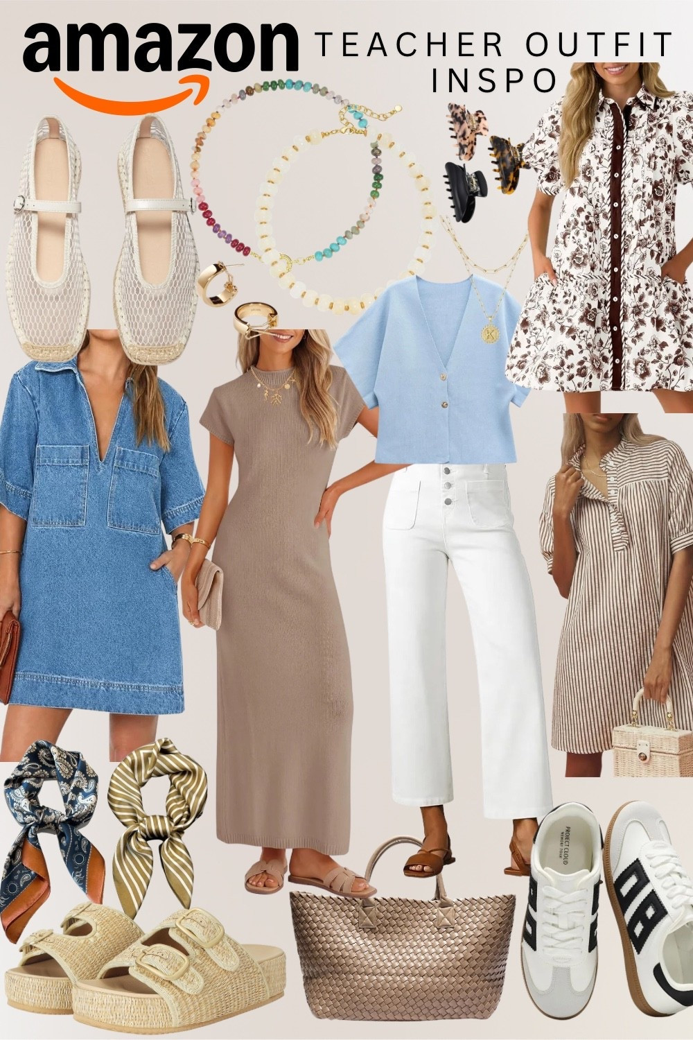 ✨ AMAZON ✨
Teacher Outfit Inspo! 
🚌✏️📌📚✂️🍎📆

Tap below to shop! 👇🏻🔗




#amazon fashion inspo
#amazon find
#amazon business wear
#workwear
#teacher outfit inspo
#teacher style
#maxi dress
#midi dress
#denim dress
#claw clips
#teacher accessories 
#fashion sneakers 
#mesh ballet flats 
#chunky beaded necklace 
#silk scarf
#white jeans
#cropped jeans
#sweater top
#flowy dress
#raffia platform sandals
#teacher workbag
#work tote 
#gold jewelry
#accessories 
#floral dress 
#business casual 
#ootd
#summer fashion over 40
#fall fashion inspo 
#bump friendly

#LTKSeasonal #LTKOver40 #LTKootd