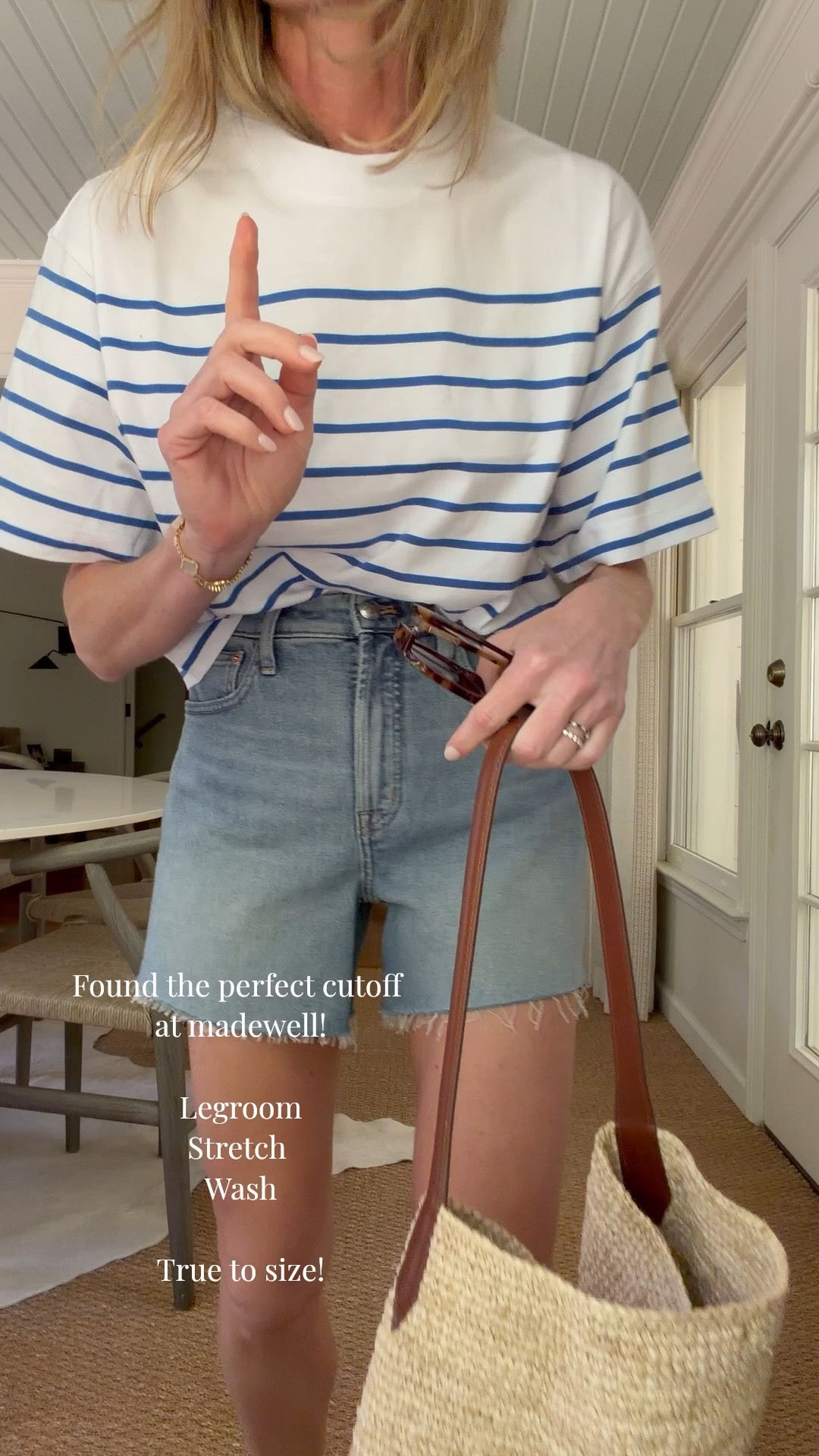 Size 26 cutoffs and size small tee! 