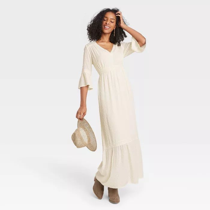 Women's 3/4 Sleeve Clip Dot Dress - Knox Rose™ | Target
