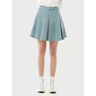 Boxy-Pleat Denim Skirt | YesStyle Global