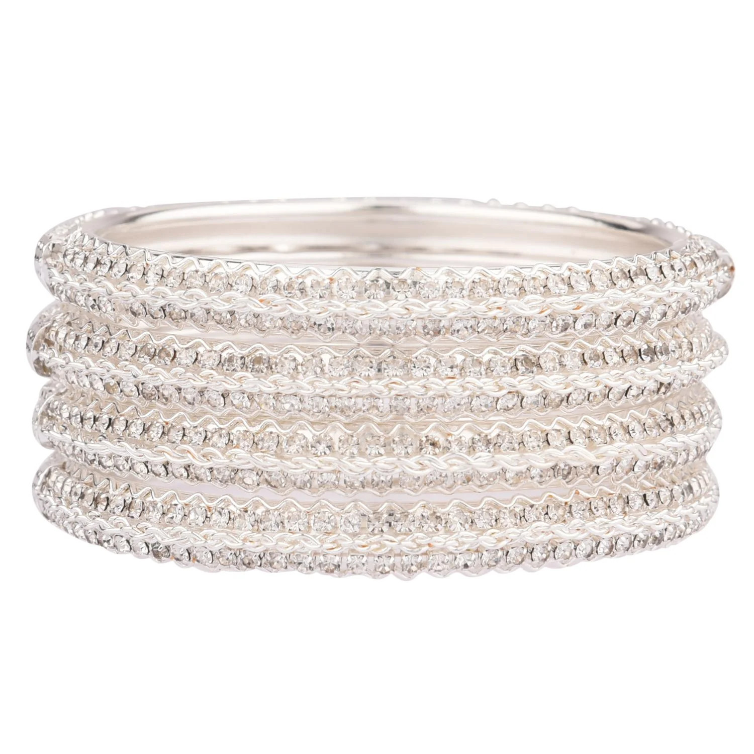 Efulgenz Cubic Zirconia CZ Crystal lndian Bangle Bracelet Set Jewelry for Women Girls (4 Pcs) Siz... | Walmart (US)