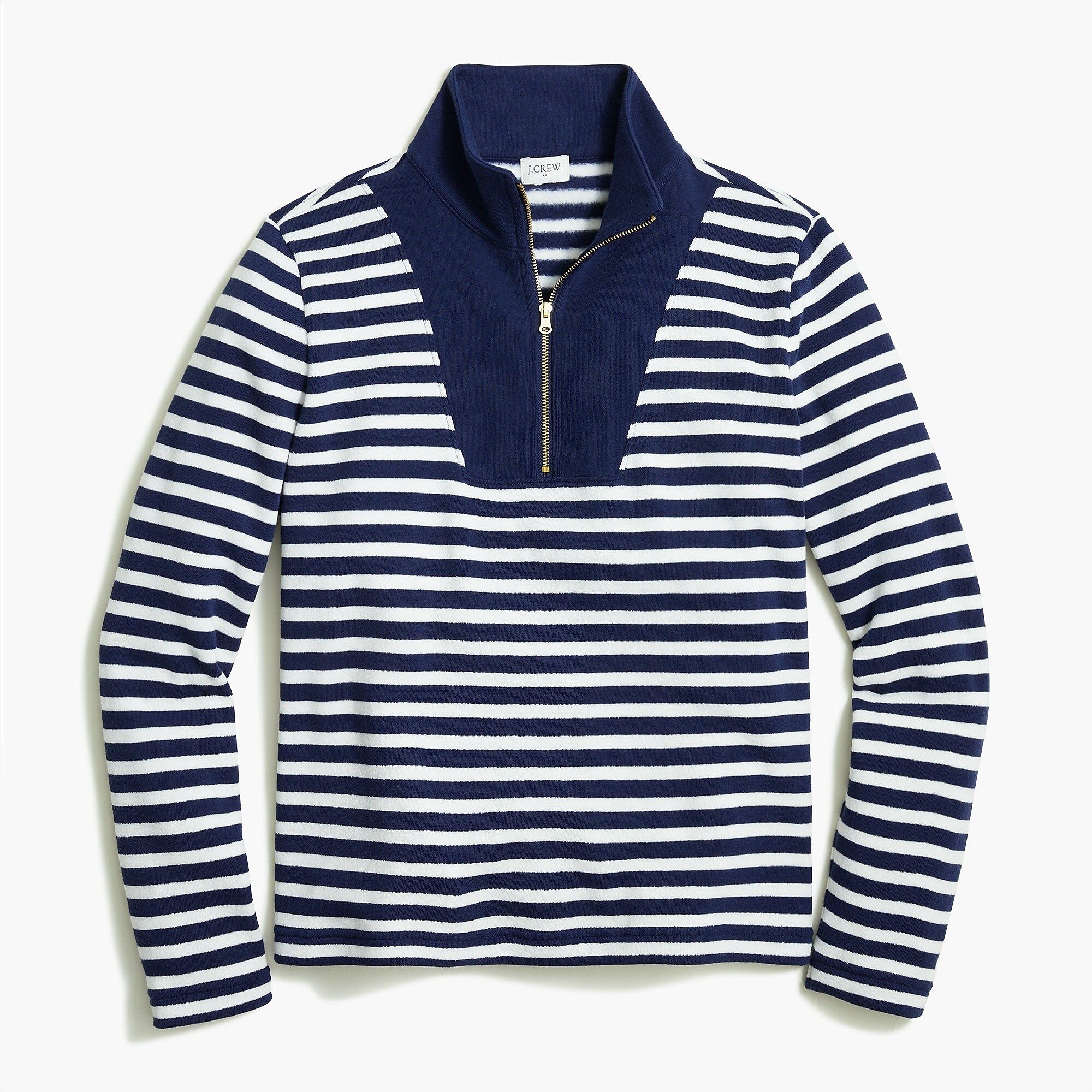 Striped half-zip sweatshirt in cloudspun fleece | J.Crew Factory