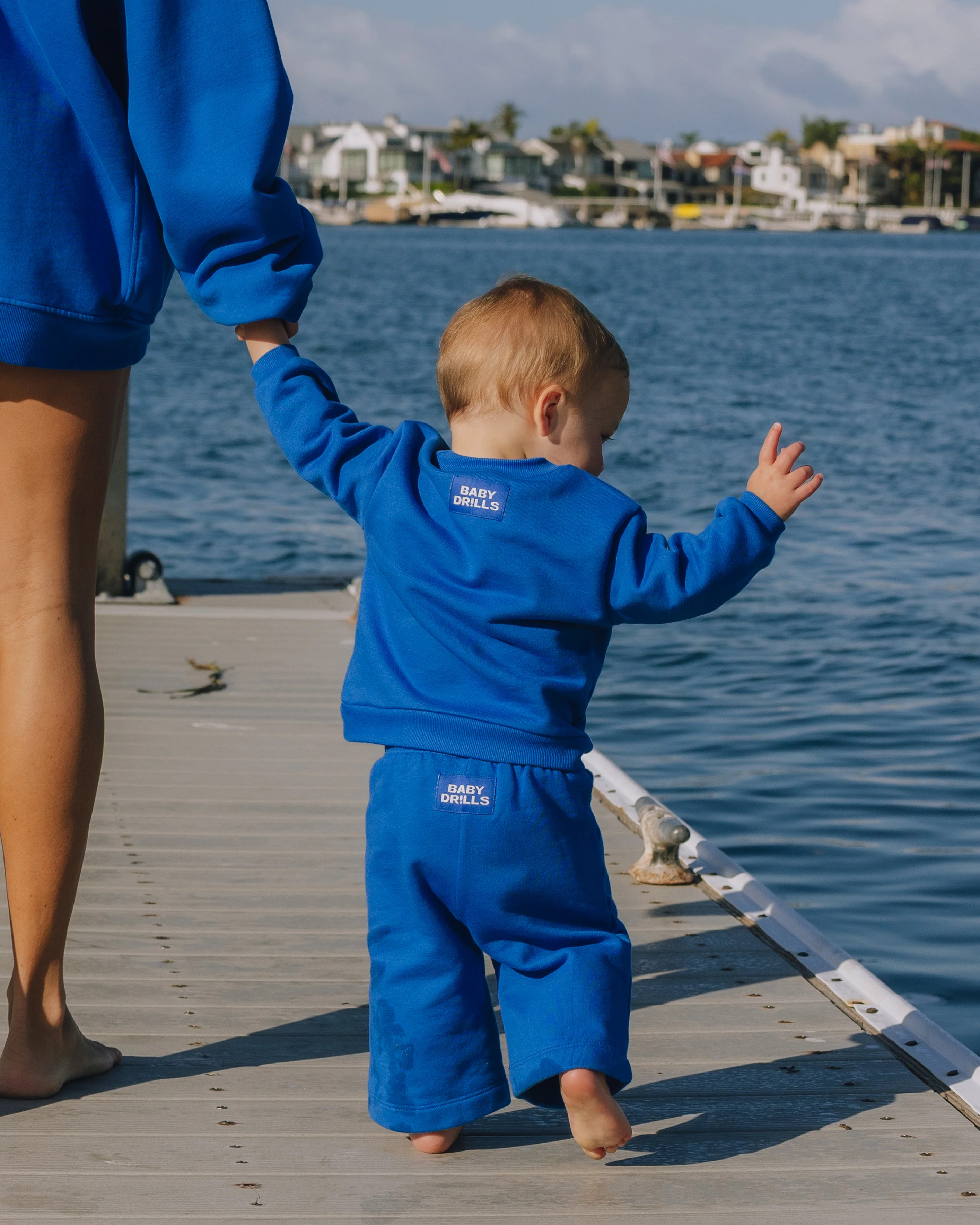 Baby Drills Sport Crew Set - Cobalt with Monochrome Patch | Daily Drills LLC